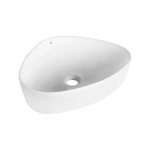 Vannitoa kraanikauss Laveo Asymmetric, keraamiline, 41 cm x 50.5 cm x 12 cm, valge