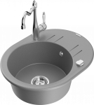 K&ouml;&ouml;givalamu koos kraaniga Mexen Kevin, graniit, 58.6 cm x 45.8 cm x 19 cm, grey+chrome