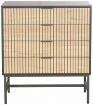 Kummut Home4you Helve 40923, pruun v./must v., 89.5 cm x 40 cm x 80 cm