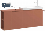 Vannitoakapp valamuga Kalune Design Ferla, kaneelivӓrvi v., 22 cm x 110 cm x 45 cm