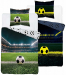 Laste voodipesukomplekt Glow In The Dark Football PPE-165, valge v./must v./roheline v., 160 x 200 cm