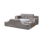 Voodi kahekohaline Kalune Design Sunshine Smart, 200 x 200 cm, pruun v., madratsiga, p&otilde;hjalippidega