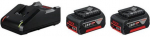 Aku ja laadija komplekt Bosch GBA 18V 2x4.0Ah + charger GAL 18V-40