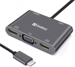 Dokkimisjaam Sandberg USB-C Dock 2xHDMI+1xVGA+USB+PD