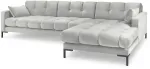 Nurgadiivan Micadoni Home Mamaia Velvet, valge v./helehall v., parem, 293 x 185 cm x 75 cm