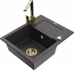 K&ouml;&ouml;givalamu Mexen Enzo 6506571005-76+670300-50+66911-50, graniit, 57 cm x 46 cm x 17.4 cm, kuldne/must