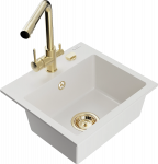 K&ouml;&ouml;givalamu Mexen Milo 6505-20-671600-50, graniit, 43.5 cm x 41 cm x 17.1 cm, kuldne/valge