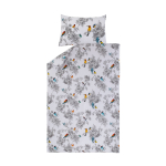 Voodipesukomplekt Domoletti Bird Wilde, valge/hall, 140 x 200 cm