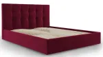 Voodi kahekohaline Micadoni Home Phaedra Velvet, 140 x 200 cm, punane v., ilma madratsita, p&otilde;hjalippidega
