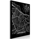 Reproduktsioon Artgeist Dark Map Of Amsterdam, k-b-0079-b-a, 60 cm x 90 cm