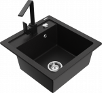 K&ouml;&ouml;givalamu koos kraaniga Mexen Vito Rita, vaik/graniit, 52 cm x 49 cm x 21 cm, must