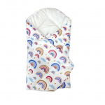 Beebi tekk-&uuml;mbrik Ankras Rainbow, 80 x 80 cm, valge v./sinine v./punane v.