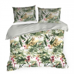 Voodipesukomplekt PTE-160, valge v./roheline v., 70 x 80 cm, 200 x 220 cm