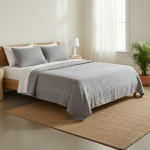 Voodikate Domoletti Washed, helehall, 160 cm x 220 cm