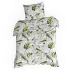 Voodipesukomplekt Ellen, valge v./roheline v., 70 x 80 cm, 140 x 200 cm, 2 tk