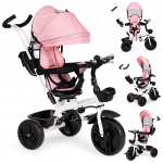 Kolmerattaline jalgratas EcoToys Trike Fix V3 JM-322, must v./roosa v.