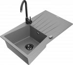 K&ouml;&ouml;givalamu koos kraaniga Mexen Cesar, graniit, 77.5 cm x 47 cm x 20 cm, grey+black