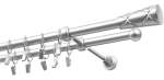 Kardinapuu komplekt Olimp Genua, 250 cm, &Oslash; 19 mm, matt kroom v.