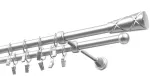 Kardinapuu komplekt Olimp Genua, 400 cm, &Oslash; 19 mm, matt kroom v.