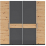 Riidekapp Fabio F71-SZF4D-GF/DASN, tamm v./grafiit v., 215 cm x 60 cm x 210 cm