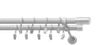 Kardinapuu komplekt Karpol Cylinder, 180 cm, &Oslash; 16 mm, matt kroom v.