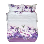 Voodipesukomplekt Rustilė Violet Bloom 6115, valge v./violetne v., 50 x 60 cm, 210 x 240 cm, 3 tk