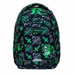 Kooli seljakott Head Next Level, must v./roheline v., 39 cm x 28 cm x 15 cm