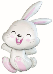 Fooliumist &otilde;hupall erikujuga GoDan Rabbit, valge v./roosa v.