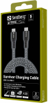 Juhe Sandberg 441-67, 2 x USB Type-C, 200 cm, valge v./must v., 100 W