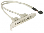 Adapter Delock USB 2.0 A female x 2, USB 10 pin internal, 0.3 m, hall v.