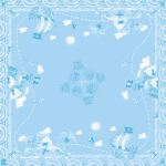 Laudlina ruudukujuline Susy Card Piraat, sinine, 80 x 80 cm