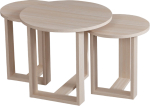 Kohvilaud Kalune Design Mira 3 Pcs, tamm v., 52 cm x 52 cm x 47 cm