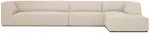 Nurgadiivan Micadoni Home Ruby 5 Seats, kreemjasvalge, parem, 366 x 180 cm x 69 cm