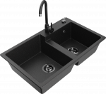 K&ouml;&ouml;givalamu Mexen Tomas, graniit, 80 cm x 50 cm x 19 cm, h&otilde;be/must