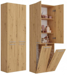 Vannitoa kapp pesukorviga NEl DD 2K, tamm v., 30 cm x 60 cm x 174 cm