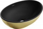 Vannitoa kraanikauss Mexen Elza 21014027, keraamiline, 40 cm x 33 cm x 14 cm, kuldne/must