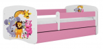 Lastevoodi Kocot Kids Babydreams Zoo, valge v./roosa v., 80 x 160 cm, ilma voodipesukastita, madratsiga