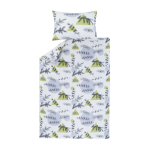 Voodipesukomplekt Domoletti Flannel Forest, valge v./hall v., 50 x 70 cm, 140 x 200 cm, 2 tk