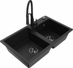 K&ouml;&ouml;givalamu koos kraaniga Mexen Tomas, graniit, 80 cm x 50 cm x 19 cm, must