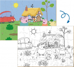 Pusle Dodo Peppa Pig + Colouring, 32 cm x 23 cm, 60 tk, mitmev&auml;rviline