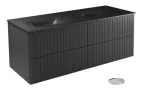 Vannitoakapp valamuga Besco Akya Linea, must v./kroom v., 52.5 cm x 131 cm x 50.7 cm