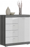 Kummut MC Akcent Scout, valge v./hall v., 85 cm x 37 cm x 80 cm
