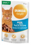Kassi m&auml;rgtoit IAMS Delight BEAPHAR.10005, tuunikala/heeringas, 0.085 kg