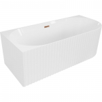 Vann, teisaldatav Mexen Gia Left, 150 cm x 75 cm x 58 cm, ovaalne, valge/roosa kuld