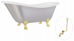 Vann, teisaldatav Besco Otylia Glam, 170 cm x 77 cm x 68.5 cm, ovaalne, kuldne/h&otilde;be