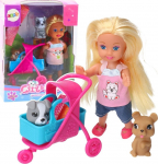 Nukk aksessuaaridega Lean Toys Girl & Dog, 11 cm, mitmev&auml;rviline