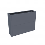 Lillepott Hatis, metall, 100 cm x 25 cm, antratsiit v.