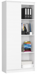 Kontorikapp Akord Furniture Factory R80 1D 4P CLP, valge v., 180 cm x 80 cm x 35 cm