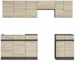 K&ouml;&ouml;gikomplekt Junona Line, sonoma tamm v./wenge v., 2.4 m
