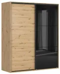 Riidekapp Flex, must v./artisan oak v., 66 cm x 180 cm x 218 cm